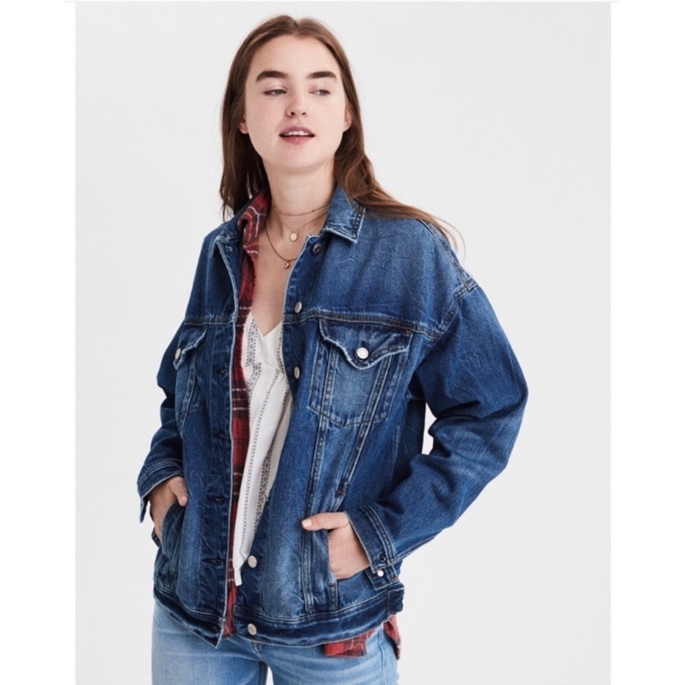 American Eagle Oversized Jean Jacket Size M